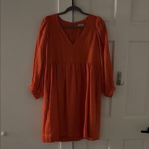 Tyler Boe Orange Bishop Sleeve Sundress